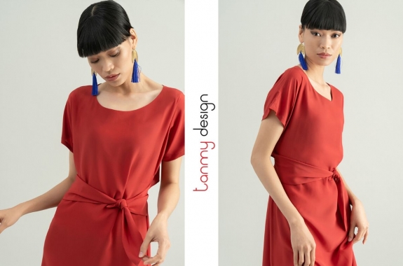 Đầm lụa LIBRA - đỏ shan